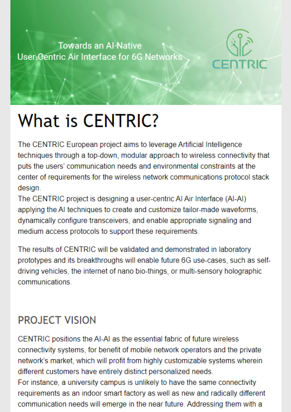 Launch of our CENTRIC Newsletter - Learn more about us! - CENTRIC